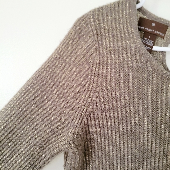 Fen Wright Manson very soft knit sweater, long sleeve,  scoop neck, - Picture 3 of 5